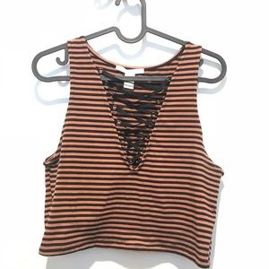 F21 Striped Crop Top